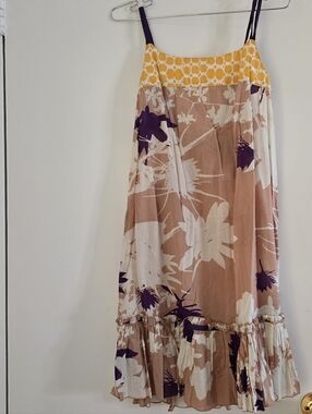 Hoss Intropia Floral Midi Sundress with Yellow Accented Yoke